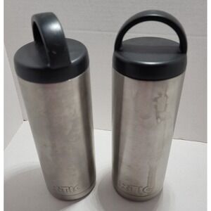 2 RTIC Stainless Steel 18oz Double Walled Water Bottles with Black Screw Lid